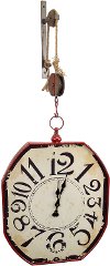 48 Inch Pulley Mounted Distressed Wall Clock-1
