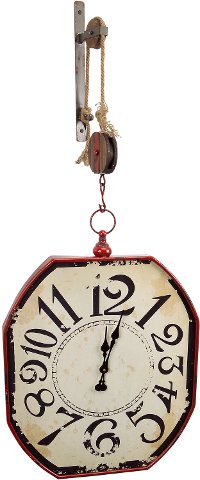 48 Inch Pulley Mounted Distressed Wall Clock