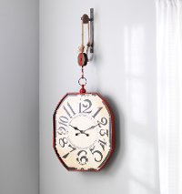 48 Inch Pulley Mounted Distressed Wall Clock-2