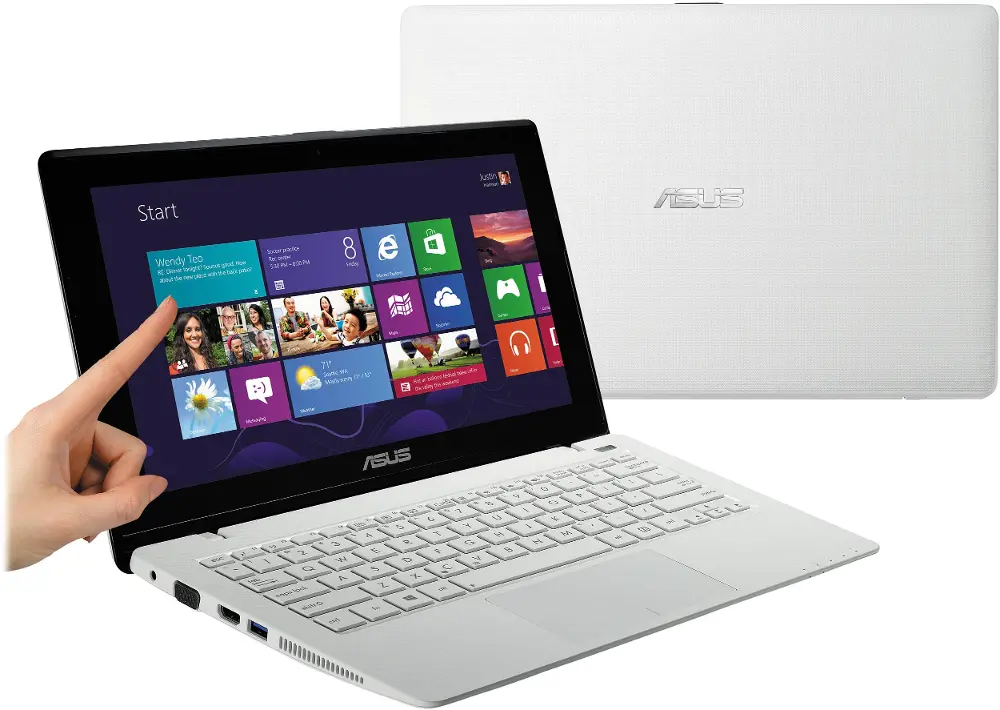 K200MA-DS01TWHS ASUS 11.6 Inch HD Touchscreen Laptop - White-1