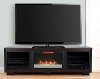 76 Inch Cocoa Brown Curved Fireplace and TV Stand