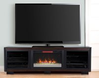 76 Inch Cocoa Brown Curved Fireplace and TV Stand