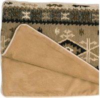 WD23292-QBEDSCARF Tan, Brown and Ivory Southwest Queen Bed Scarf - Mountain Storm