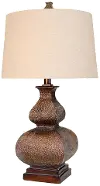Subtle Golden Table Lamp with White Wash Finish