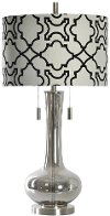 Plated Smoke Glass Table Lamp