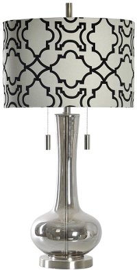 Plated Smoke Glass Table Lamp