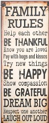 Family Rules Wall Sign