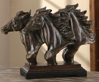 Bronze Polyresin Running Free Statue