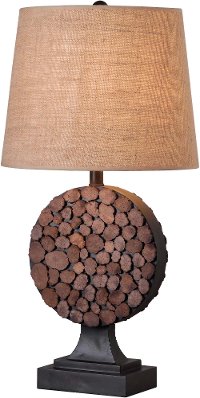 Bronze & Wood Knot Table Lamp