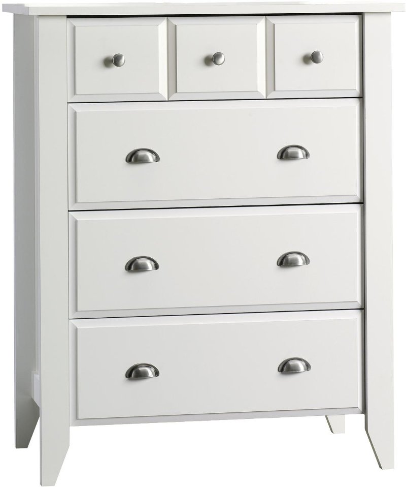 Matte White 4 Drawer Chest Relaxed Traditional Rc Willey