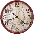 Red Distressed Face Wall Clock