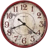 Red Distressed Face Wall Clock