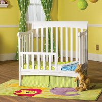 F0971446 Matte White Toddler Guard Rail for Mini Crib - Ashton