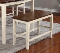 White and Cherry Counter Dining Bench - Dover