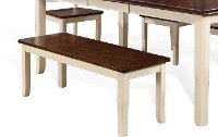 White and Cherry Dining Bench - Dover