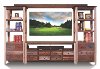 Rustic 4 Piece Red Pine Entertainment Center - Antique