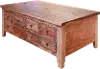 Antique Rustic 8 Drawer Pine Lift Top Coffee Table