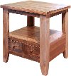 Rustic Pine End Table - Antique-1