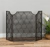 Clearance Silver-Champagne Metal Fireplace Screen