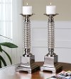 Nickel and Glass Candle Holder