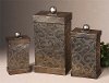 Clearance 15 Inch Antique Silver Leaf Metal Box with Removable Lid