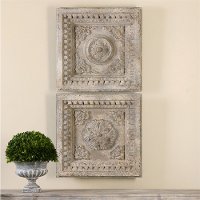 Assorted Aged Ivory Square Plaque