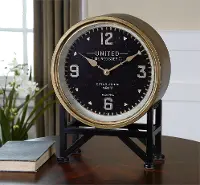 Metal and Brass Table Clock