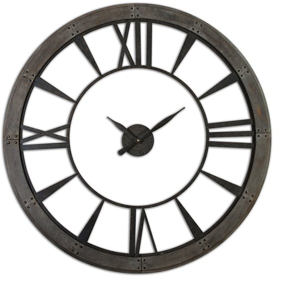 Large 60 Inch Rustic Bronze Wall Clock-1