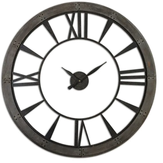 Large 60 Inch Rustic Bronze Wall Clock-1