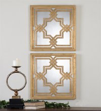 Gold Leaf Square Mirror
