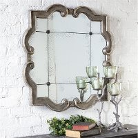 Silver Leaf Rosette Framed Mirror