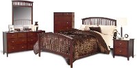 Contemporary Merlot 6 Piece Full Bedroom Set - Lawson