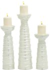 16 Inch White Ceramic Candle Holder