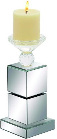 10 Inch Mirrored Candle Holder