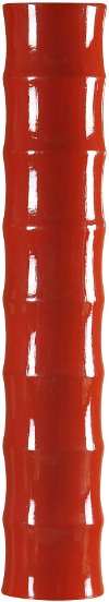 31 Inch Red Ribbed Bamboo Spun Vase