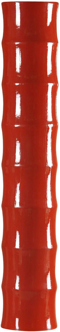 31 Inch Red Ribbed Bamboo Spun Vase
