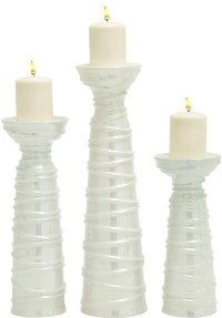 13 Inch White Ceramic Candle Holder