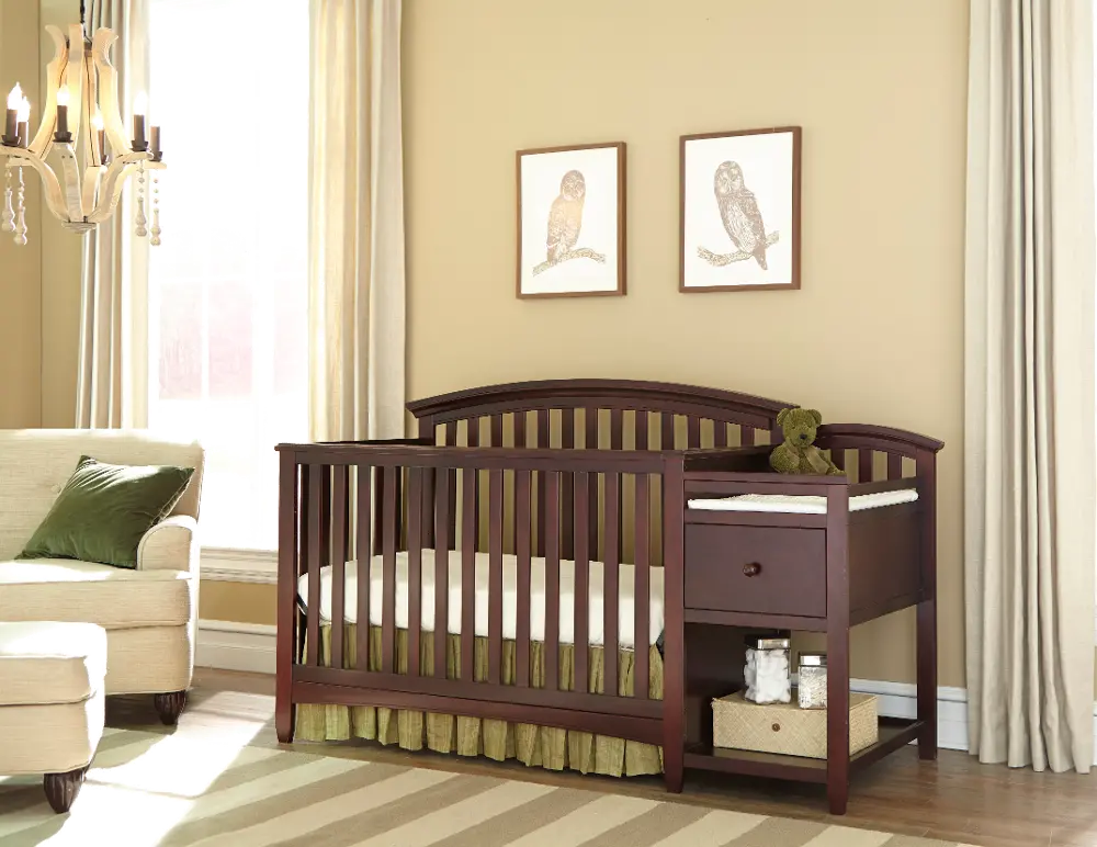 Livingston Chocolate Crib with Changing Table-1