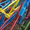 Multi-Color Bicycle Frames Canvas Wall Art