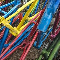 Multi-Color Bicycle Frames Canvas Wall Art