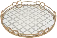 Round 18 Inch Mirrored Tray