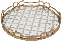 Round 16 Inch Mirrored Tray