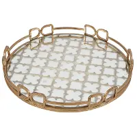 Round 16 Inch Mirrored Tray