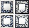 Clearance Assorted Navy and White Floral Square Mirror