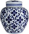 Cobalt Blue and White Jar with Lid