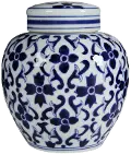 Cobalt Blue and White Jar with Lid