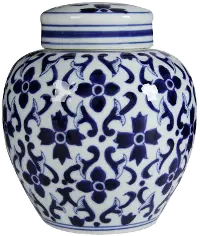 Cobalt Blue and White Jar with Lid