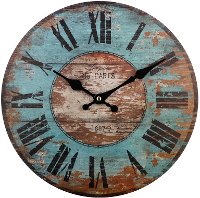 Distressed Blue 12 Inch Wall Clock