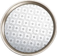 14 Inch Metal and Glass Tray