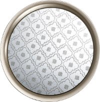 15 Inch Metal and Glass Tray